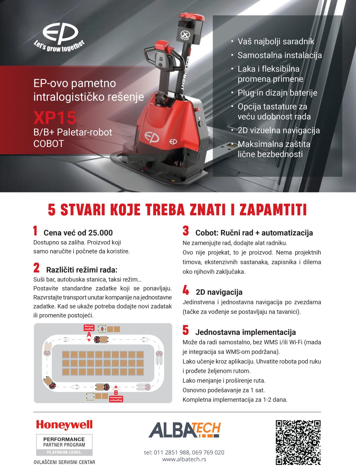 EP-ovo pametno intralogističko rešenje XP15 - COBOT • Albatech